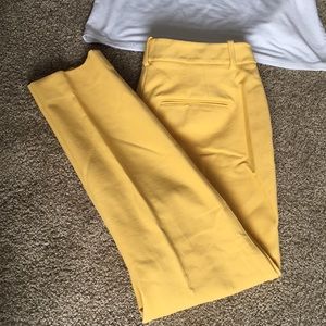 WHBM yellow slim ankle dress pants